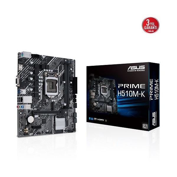 ASUS PRIME H510M-K Intel H510 Soket 1200 DDR4 3200(OC)MHz mATX Gaming Anakart