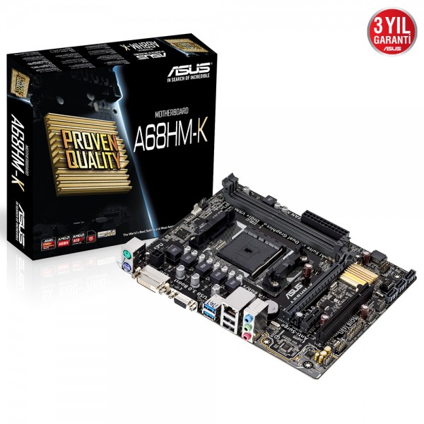 ASUS A68HM-K AMD A68 Soket FM2+ DDR3 2400MHz(O.C) DVI&VGA Anakart 1