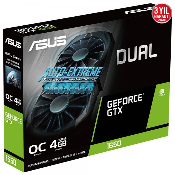 ASUS Dual GeForce GTX 1650 OC V2 DUAL-GTX1650-O4GD6-P-V2 4GB GDDR6 128Bit DX12 Gaming Ekran Kartı 5