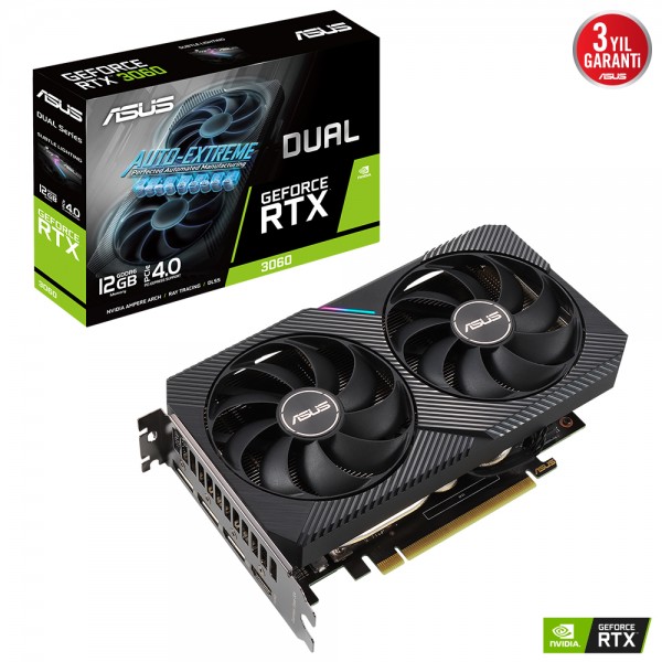 Asus Dual GeForce RTX 3060 DUAL-RTX3060-12G 12GB GDDR6 192Bit DX12 Gaming Ekran Kartı 1