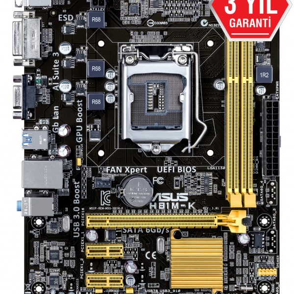 ASUS H81M-K Intel H81 1600MHz DDR3 Soket 1150 Micro-ATX Anakart 2