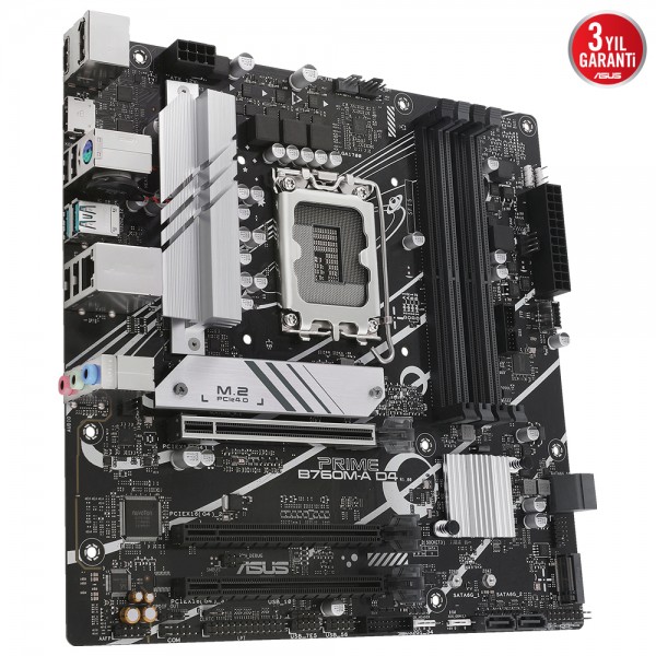 ASUS PRIME B760M-A D4 Intel B760 LGA1700 DDR4 5333MHz mATX Anakart 3