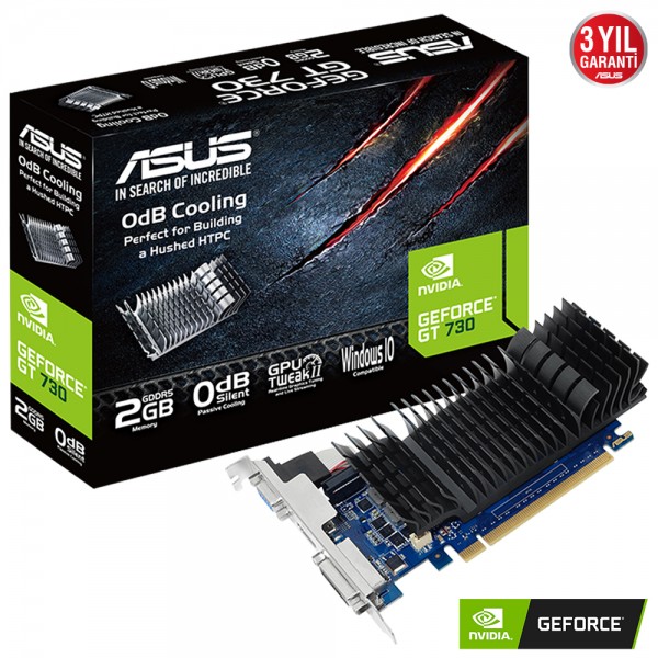 Asus Nvidia GeForce GT730-SL-2GD5-BRK GeForce GT 730 2GB GDDR5 64Bit DX11 Ekran Kartı 1