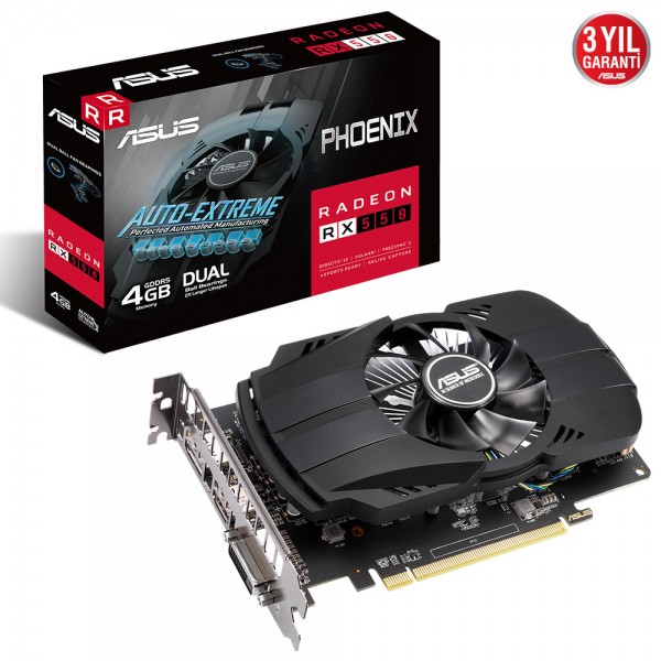 Asus Phoenix AMD Radeon RX550 4GB 128Bit GDDR5 PCI-E 3.0 Ekran Kartı PH-RX550-4G-EVO