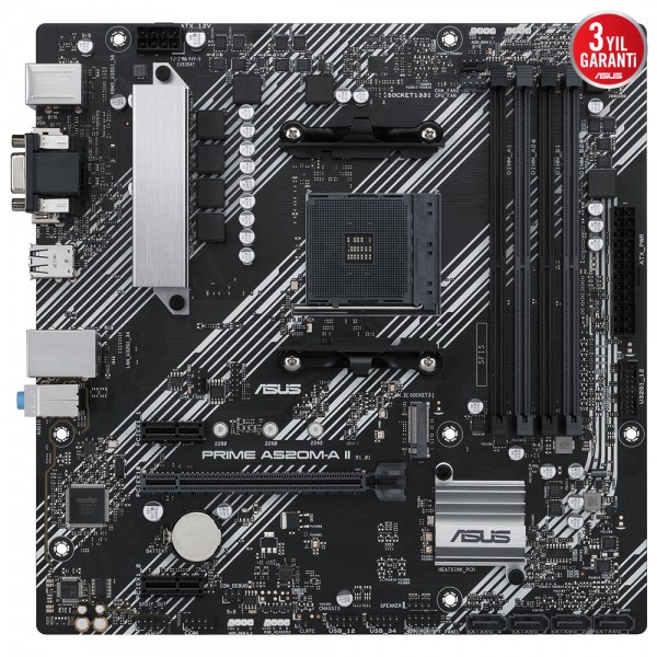 Asus Prime A520M-A II AMD A520 4800MHz (OC) DDR4 AM4 mATX Anakart 2