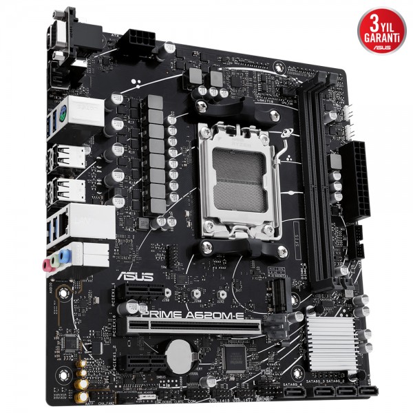 ASUS PRIME A620M-E AMD A620 AM5 DDR5 6400MHz mATX Anakart 4