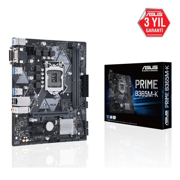 Asus PRIME B365M-K 2666MHz(OC) DDR4 Soket 1151 M.2 DVI VGA mATX Anakart