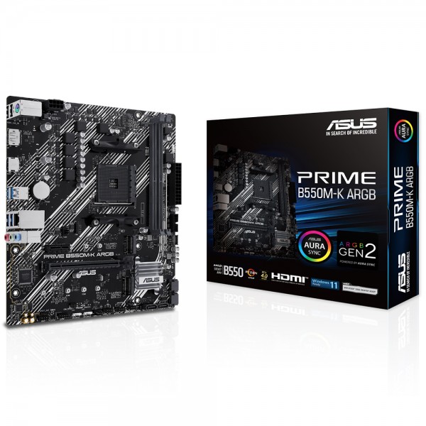 ASUS PRIME B550M-K ARGB AMD B550 AM4 DDR4 4866MHz mATX Anakart 1