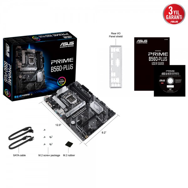 Asus Prime B560-Plus Intel B560 Soket 1200 DDR4 4600(OC)MHz ATX Gaming Anakart 5