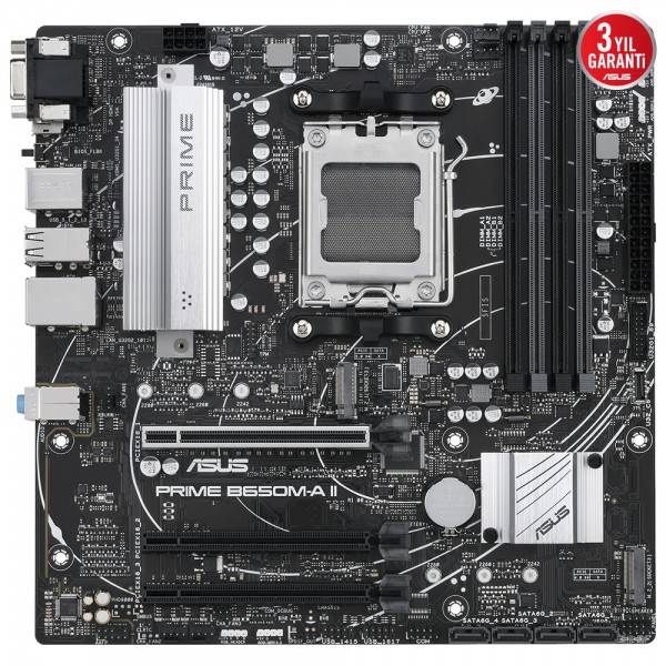 ASUS PRIME B650M-A II AMD  AM5 DDR5 6400Mhz AURA RGB mATX Anakart 2