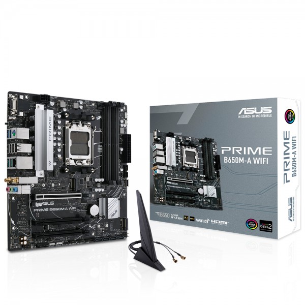 ASUS PRIME B650M-A WIFI AM5 DDR5 6400MHz AURA RGB  mATX Anakart 1