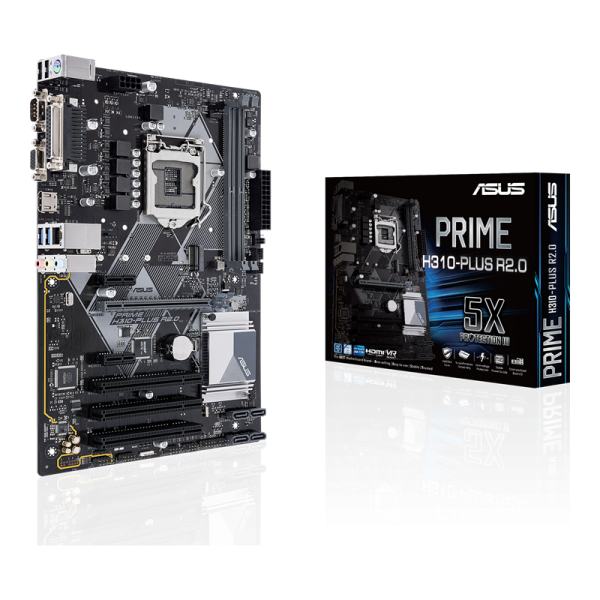 Asus Prime H310-Plus R2.0 Intel H310 2666 MHz DDR4 LGA1151 HDMI VGA ATX Anakart 1