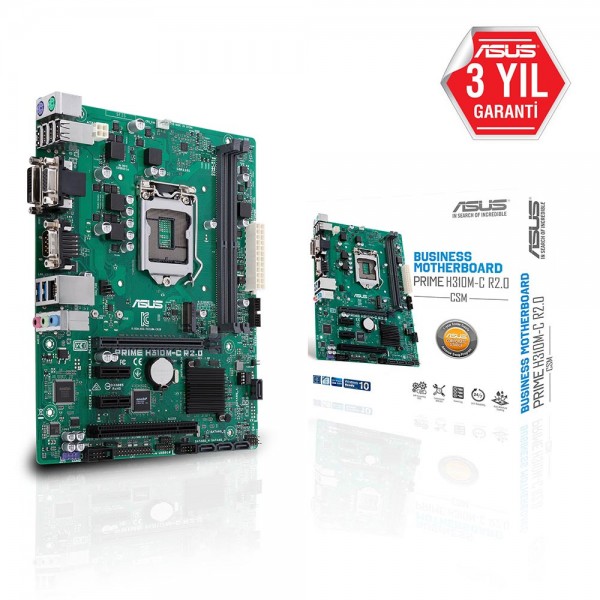ASUS PRIME H310M-C R2.0/CSM 2666MHz(OC) DDR4 Soket 1151 M.2 VGA DVI mATX Anakart 1