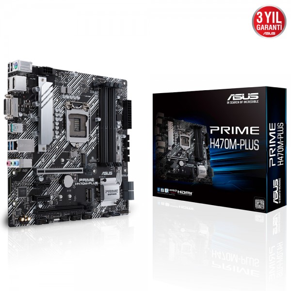 Asus Prime H470M-PLUS Intel H470 LGA 1200 DDR4 2933 MHz mATX Anakart 1
