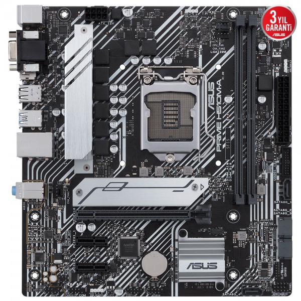 Asus Prime H510M-A Intel H510 Soket 1200 DDR4 3200(OC)MHz mATX Gaming Anakart 2