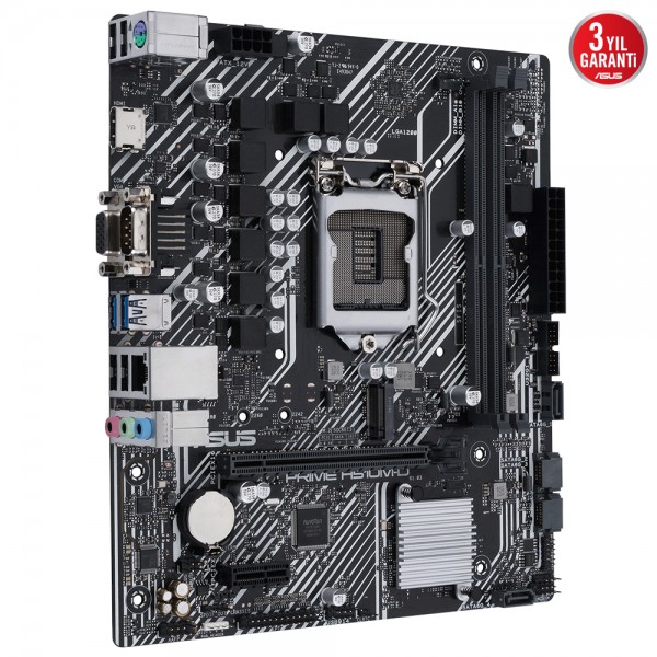 Asus Prime H510M-D Intel H510 Soket 1200 DDR4 3200(OC)MHz mATX Gaming Anakart 3