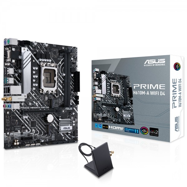 ASUS PRIME H610M-A WIFI D4 Intel H610 LGA1700 DDR4 5000MHz ATX Anakart 1