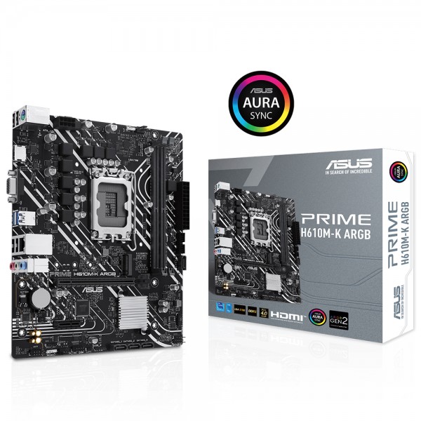ASUS PRIME H610M-K ARGB Intel H610 LGA1700 DDR5 5600MHz mATX Anakart 1