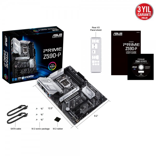Asus Prime Z590-P Intel Z590 Soket 1200 DDR4 5133(OC)MHz ATX Gaming Anakart 5