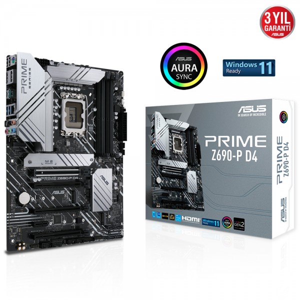 ASUS PRIME Z690-P DDR4 5333mhz(OC) RGB M.2 1700p ATX ANAKART 1