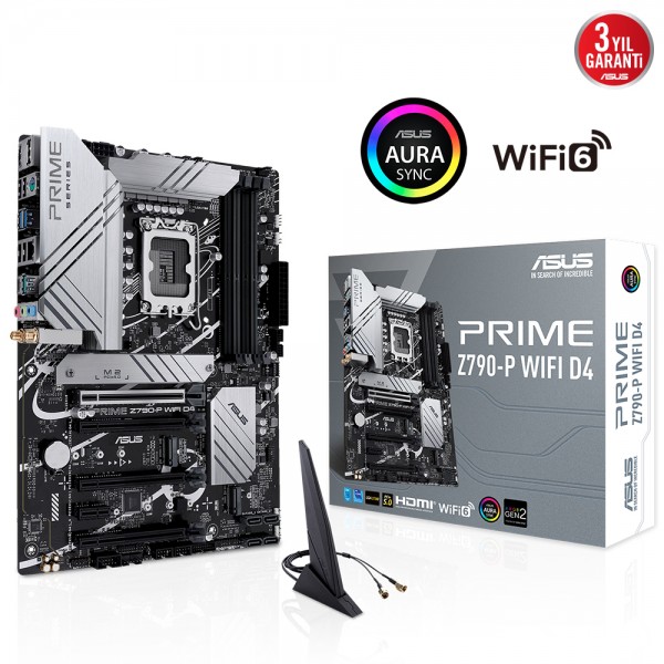 ASUS PRIME Z790-P WIFI D4 Intel Z790 LGA 1700 DDR4 5333MHz ATX Anakart 1
