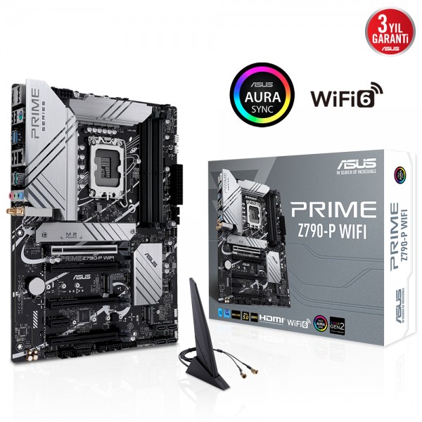 ASUS PRIME Z790-P WIFI Intel Z790 LGA1700 DDR5 7200 ATX GAMING ANAKART 1
