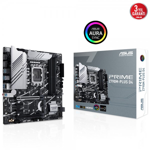 ASUS PRIME Z790M-PLUS D4 Intel Z790 LGA1700 DDR4 5333 mATX GAMING ANAKART
