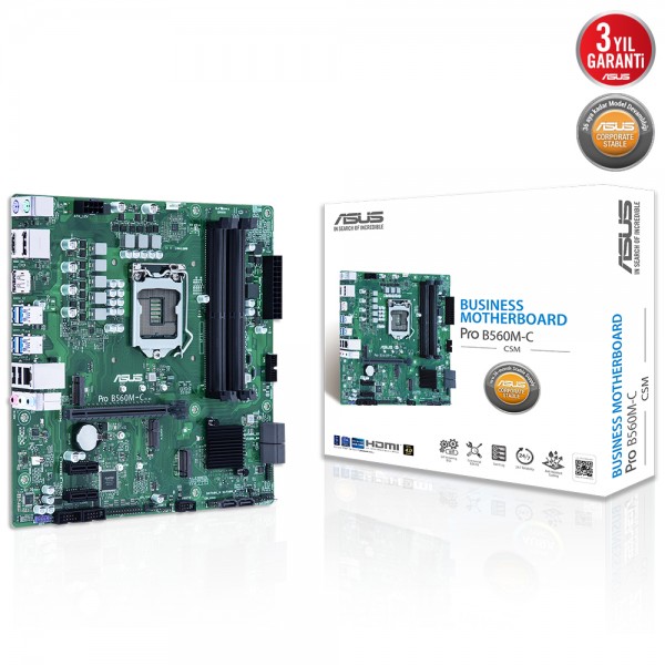 Asus Pro B560M-C/CSM Intel B560 Soket 1200 DDR4 4600(OC)MHz mATX Anakart 1