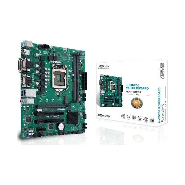 ASUS PRO H410M-C/CSM Intel H410 LGA1200 DDR4 2933 HDMI DVI VGA M2 USB3.2 COM 2xPCI mATX Ücretsiz Uzaktan Yönetim Yazılımı 64GB Ram D 1