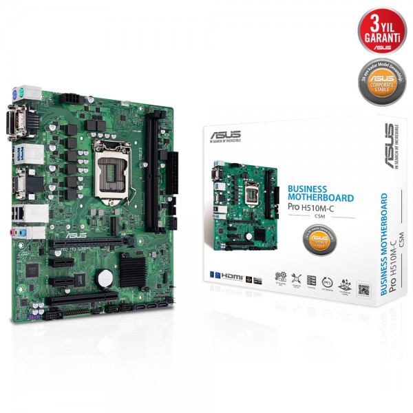 Asus Pro H510M-C/CSM Intel H510 Soket 1200 DDR4 2933MHz mATX Anakart 1