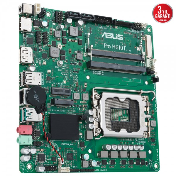 ASUS PRO H610T-CSM Intel H610 LGA1700 DDR5 5600MHz Mini ITX Anakart 3