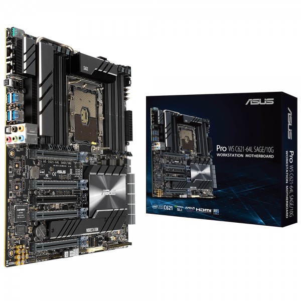 ASUS PRO WS C621-64L SAGE/10G Intel C621 LGA3647 DDR4 2933 M2 USB3.2 2 adet 10G LAN CEB