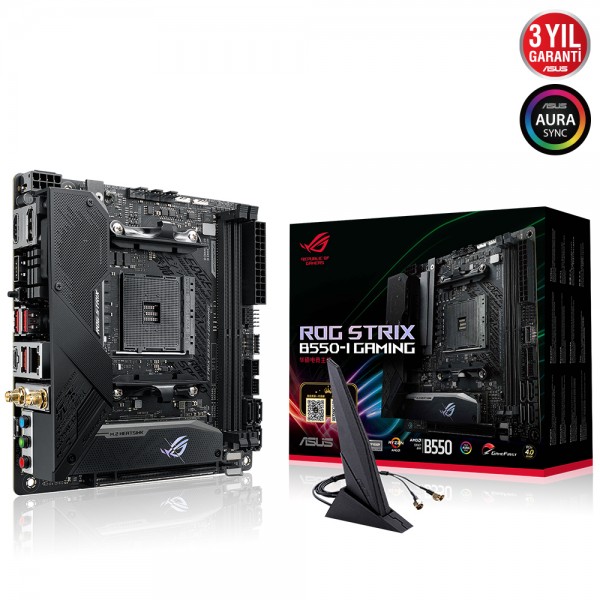 Asus ROG STRIX B550-I GAMING AMD B550 Soket AM4 DDR4 5100MHz(OC)Mhz Mini-ITX Gaming Anakart 1