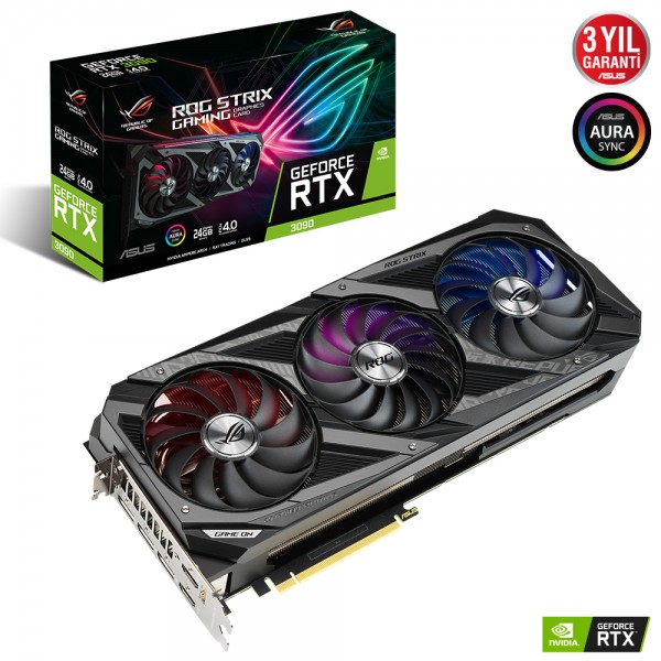 Asus ROG Strix GeForce RTX 3090 ROG-STRIX-RTX3090-24G-GAMING 24GB GDDR6X 384Bit DX12 Gaming Ekran Kartı 1