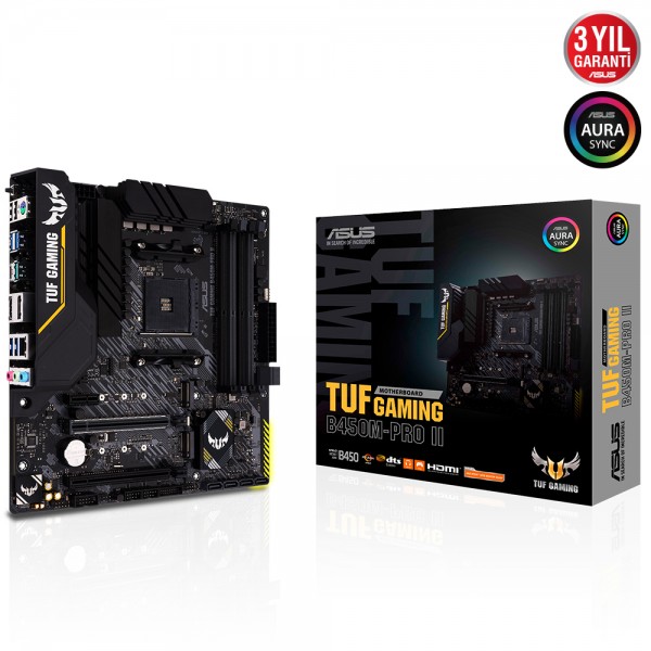 Asus TUF Gaming B450M-PRO II AMD B450 AM4 DDR4 4400MHz Micro ATX Anakart 1