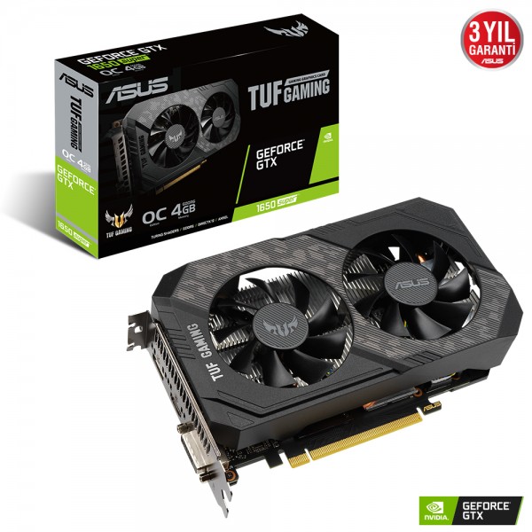 Asus TUF-GTX1650S-O4G-Gaming GeForce GTX 1650 Super 4GB GDDR6 128Bit DX12 Gaming Ekran Kartı 1
