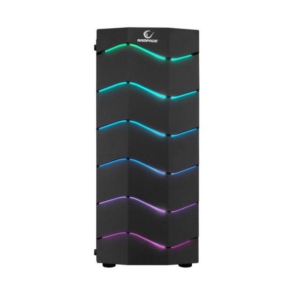 Rampage ARC-X RGB Ledli Siyah Acrylic Panel 120mm Fanlı Gaming Oyuncu Kasası PSU YOK 2