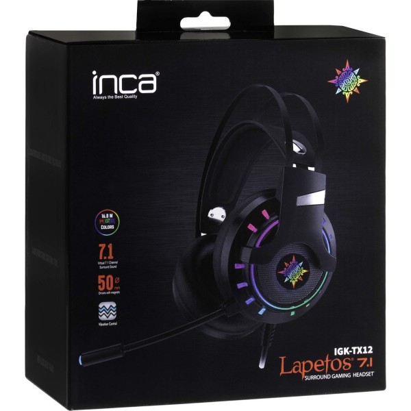 Inca IGK-TX12 Lapetos Series 7.1 USB Surround Rgb Işık Efektli Gaming Oyuncu Mikrofonlu Kulaklık 3