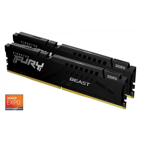 Kingston Fury Beast KF556C36BBEK2/32 32GB (2x16GB) DDR5 5600MHz CL36 Siyah Gaming Ram (Bellek) 2