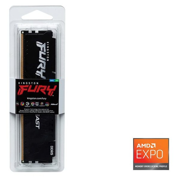 Kingston Fury Beast KF560C36BBE/16 16GB (1x16GB) DDR5 6000MHz CL36 Siyah Gaming Ram (Bellek) 4