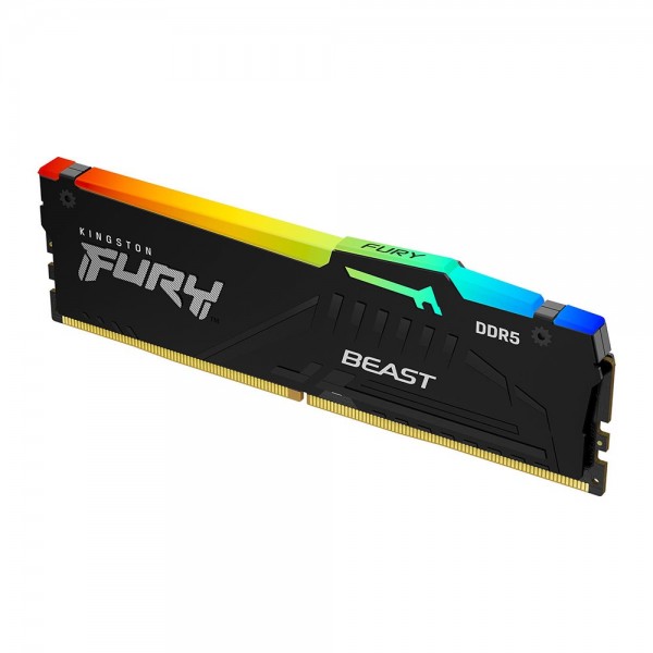 Kingston Fury Beast RGB KF552C36BBEAK2/32 32GB (2x16GB) DDR5 5200MHz CL36 Siyah Gaming Ram (Bellek) 3