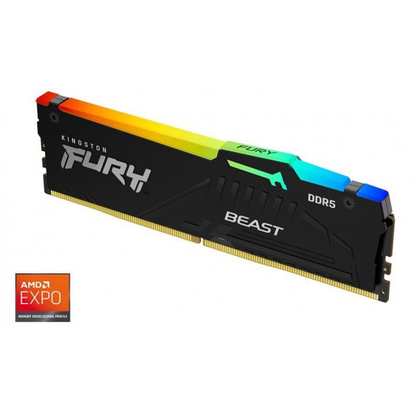 Kingston Fury Beast RGB KF556C36BBEA/16 16GB (1x16GB) DDR5 5600MHz CL36 Siyah Gaming Ram (Bellek) 3
