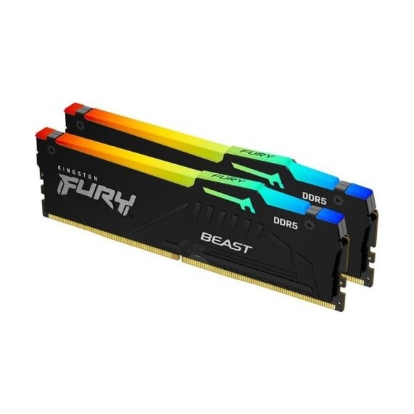 Kingston Fury Beast RGB KF556C36BBEAK2/32 32GB (2x16GB) DDR5 5600MHz CL36 Siyah Gaming Ram (Bellek) 1