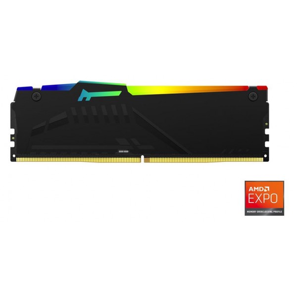 Kingston Fury Beast RGB KF560C36BBEAK2/32 32GB (2x16GB) DDR5 6000MHz CL36 Siyah Gaming Ram (Bellek) 3