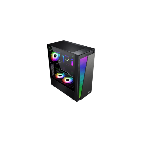 Performax Helix 650w Siyah Temp. Cam ARGB 4xFan ATX Gaming Kasa