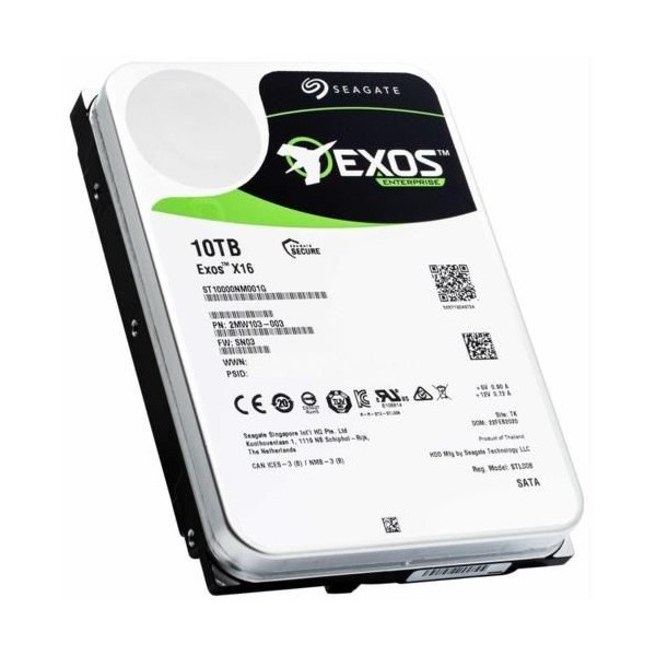 SEAGATE EXOS X16 10 TB 7200RPM SATA3 256MB 512E/4KN 550TB/Y NAS (ST10000NM001G) 1