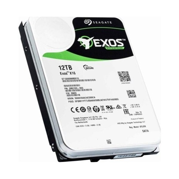 SEAGATE EXOS X16 12 TB 7200RPM SATA3 256MB 512E/4KN 550TB/Y NAS (ST12000NM001G) 1