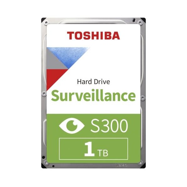 Toshiba 3,5" S300 1TB 128MB 5700RPM HDWV110UZSVA SATA 3 7/24 Harddisk 1