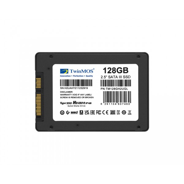 TwinMOS 128GB 2.5" SATA3 SSD (580Mb-550Mb/s) TLC 3DNAND Grey
 4