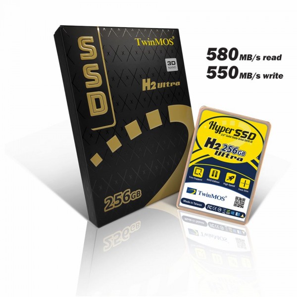 TwinMOS 256GB 2.5" SATA3 SSD (580Mb-550Mb/s) 3DNAND 4
